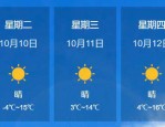 2023年10月10号汤旺河林海奇石风景区3天天气预报